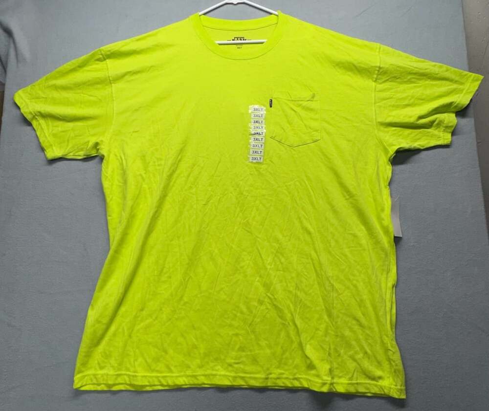 KEY Apparel Men's Short Sleeve Pocket T-Shirt Safety Yellow 3XLT